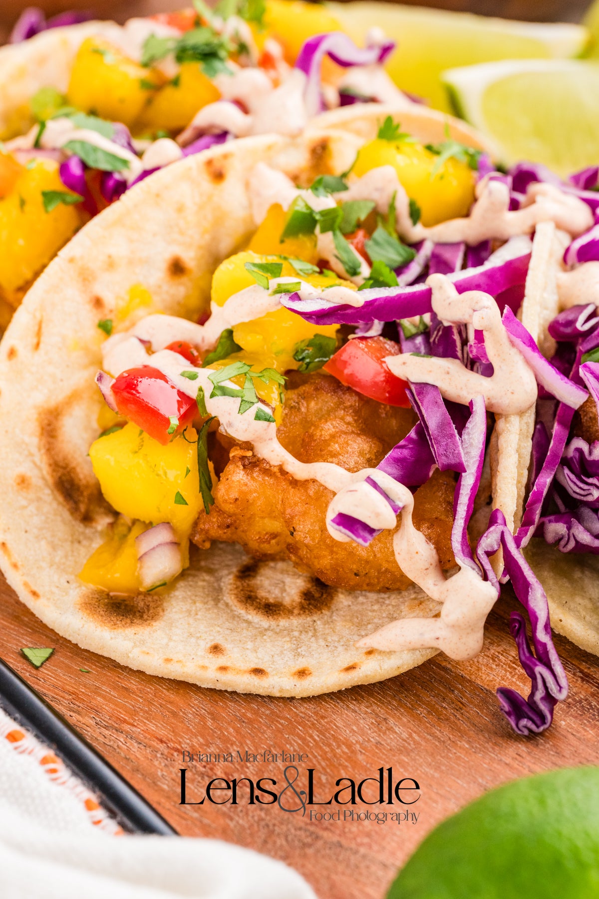 Beer-Battered Fish Tacos (with chipotle crema) and Mango Salsa- 2 exclusive recipes set