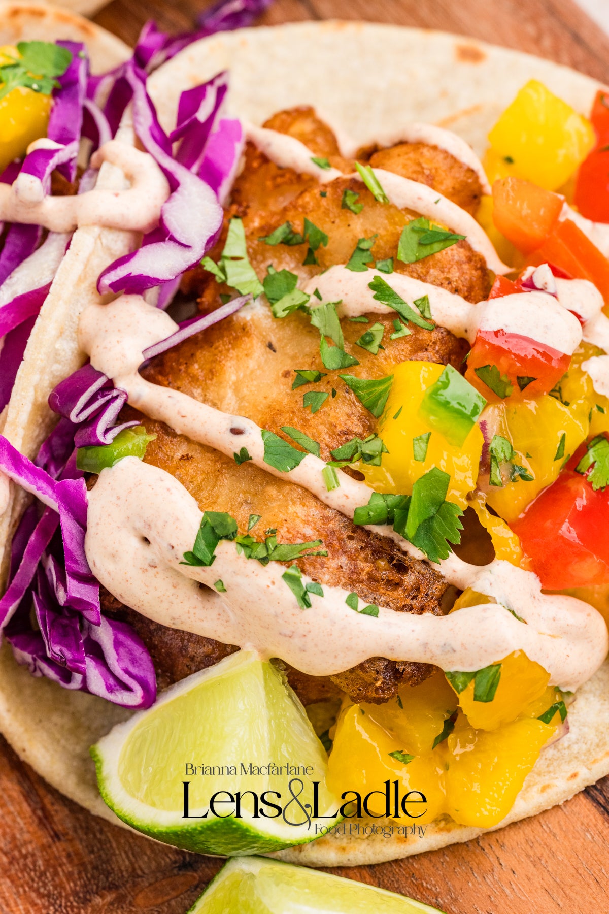 Beer-Battered Fish Tacos (with chipotle crema) and Mango Salsa- 2 exclusive recipes set