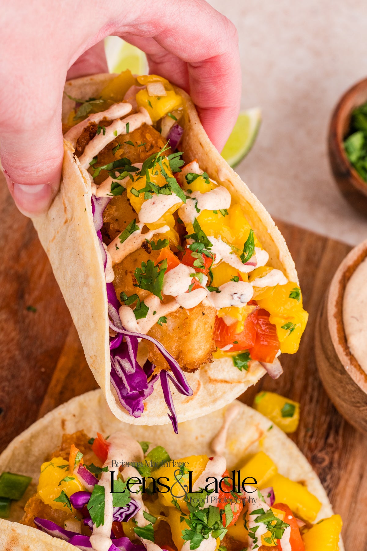 Beer-Battered Fish Tacos (with chipotle crema) and Mango Salsa- 2 exclusive recipes set