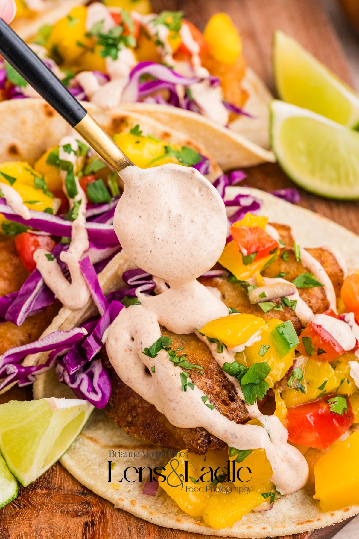 Beer-Battered Fish Tacos (with chipotle crema) and Mango Salsa- 2 exclusive recipes set