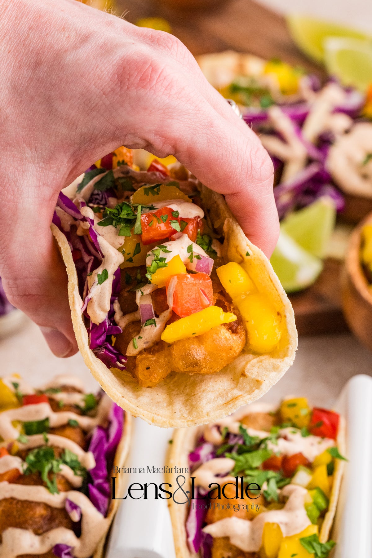 Beer-Battered Fish Tacos (with chipotle crema) and Mango Salsa- 2 exclusive recipes set