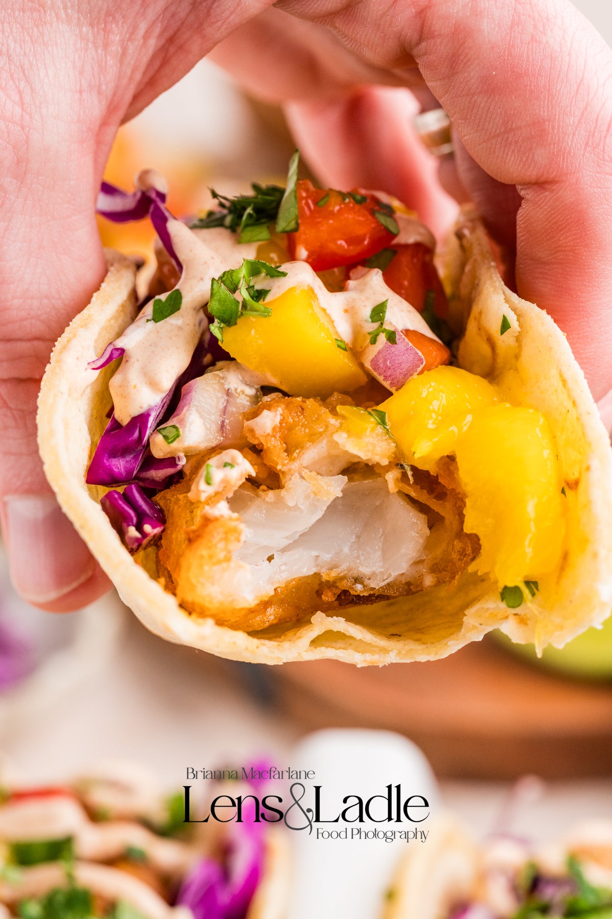 Beer-Battered Fish Tacos (with chipotle crema) and Mango Salsa- 2 exclusive recipes set