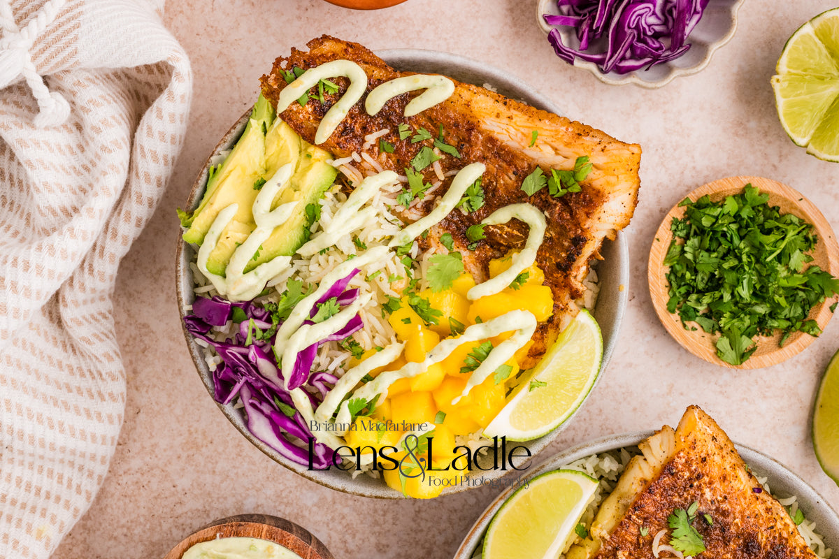 Fish Taco bowls and Cilantro Lime Rice-2 Exclusive Recipe Sets