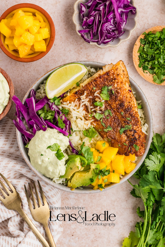 Fish Taco bowls and Cilantro Lime Rice-2 Exclusive Recipe Sets